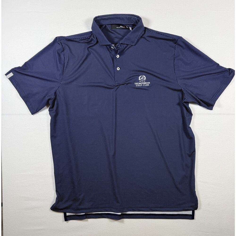 RLX Ralph Lauren Golf Polo XL Navy Micro Dot Performance Sporty Preppy Golfcore